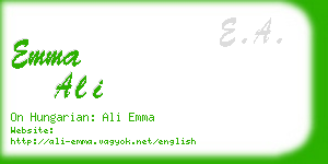 emma ali business card